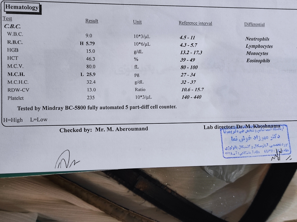 تفسیر جواب آزمایش