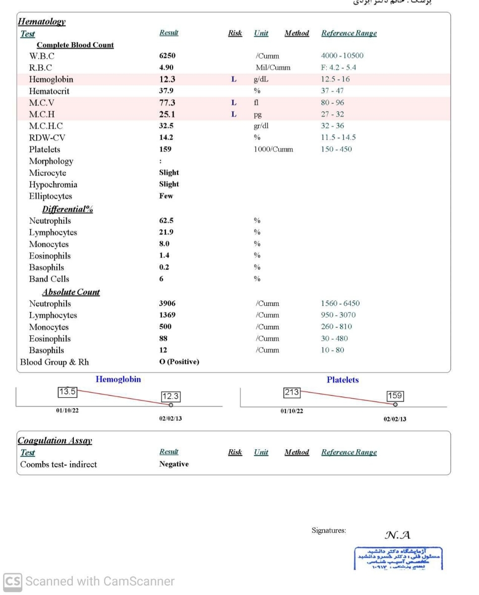 تفسیر آزمایش هفته ۸بارداری