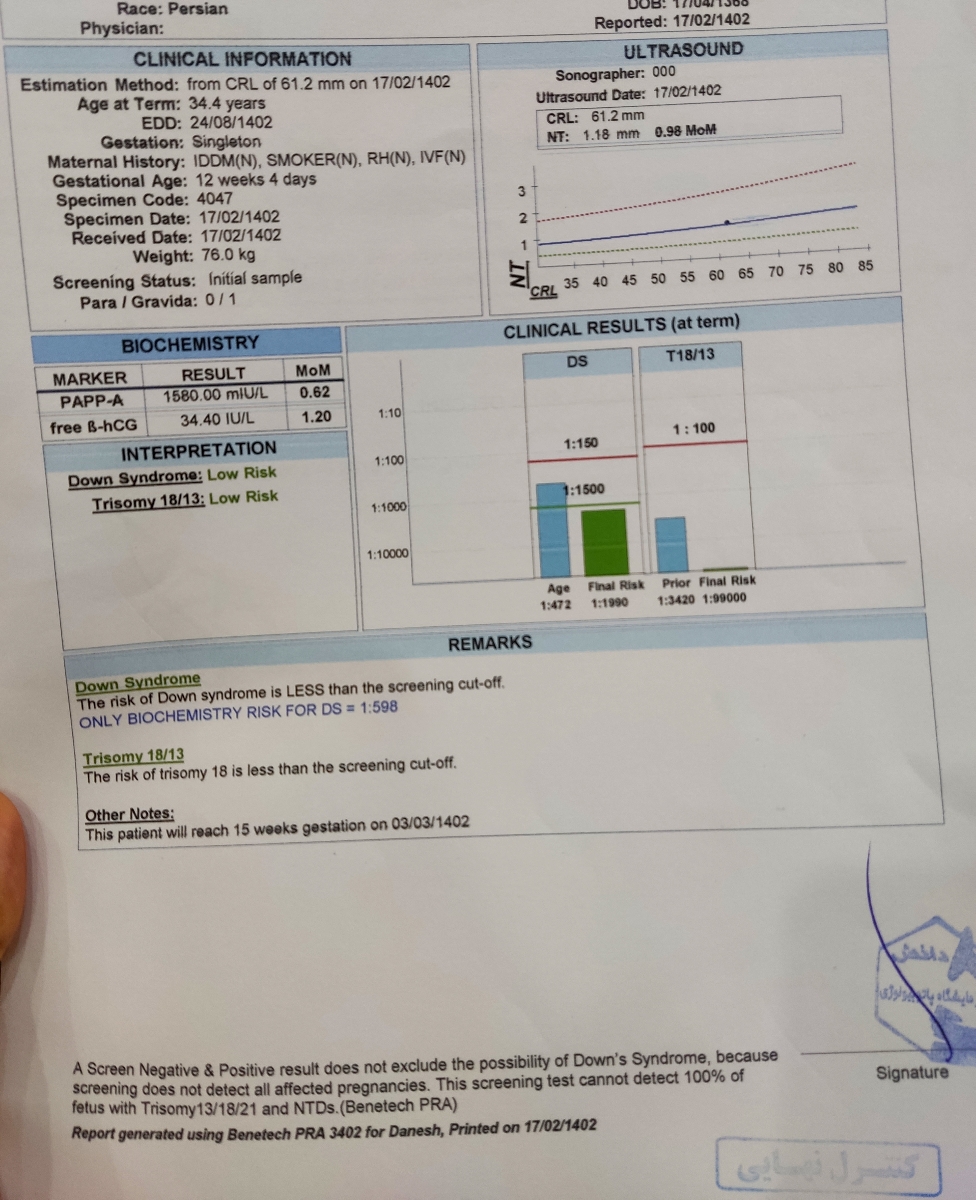 تفسیر سونوی Nt و تعیین جنسیت احتمالی تفسیر سونوی Nt و تعیین جنسیت احتمالی