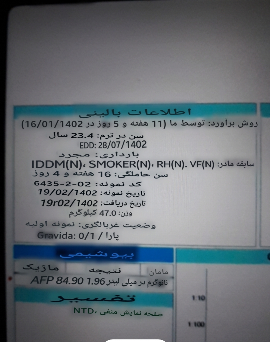 تفسیر ازمایش آلفا پروتئین تفسیر ازمایش آلفا پروتئین