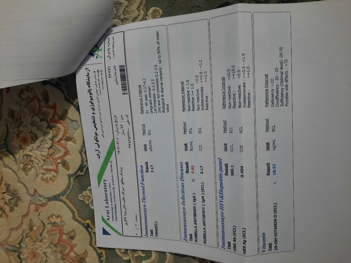 تفسیر آزمایش خون