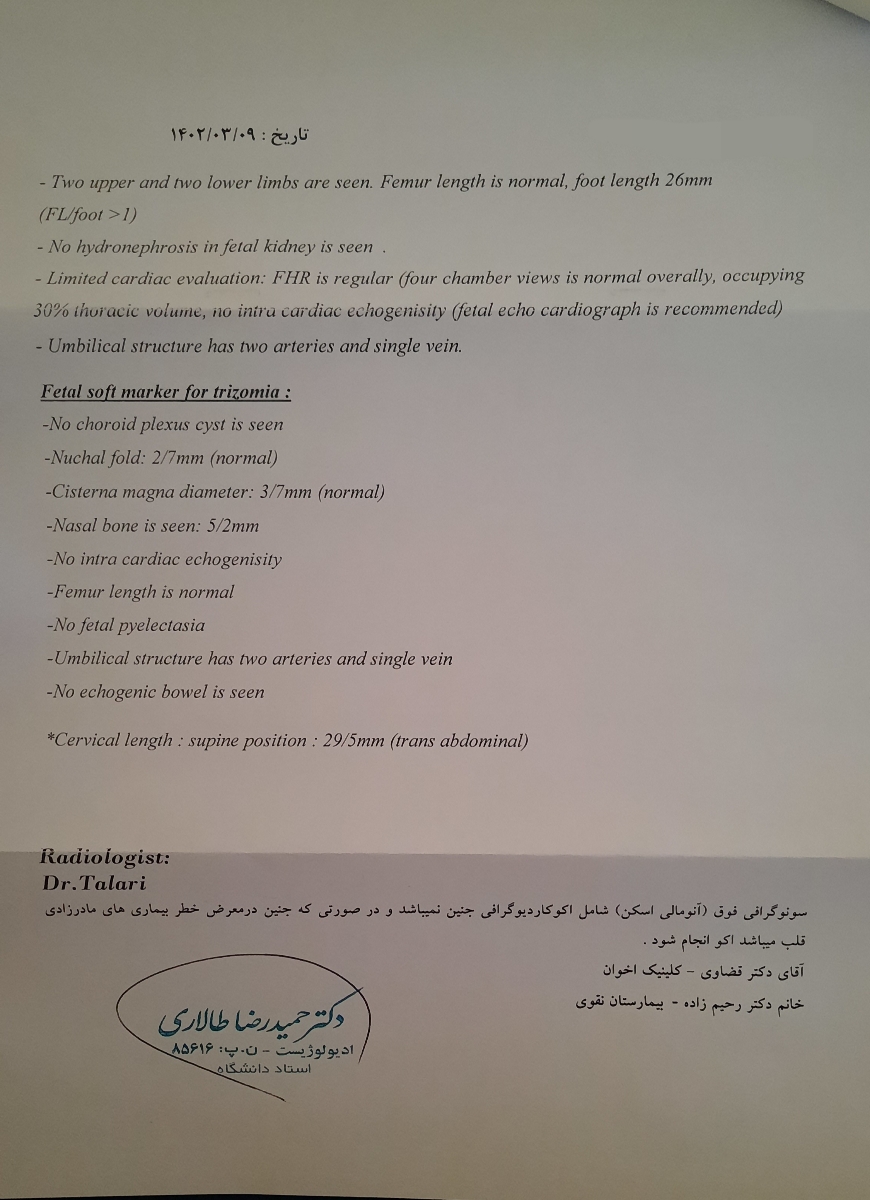 سونو غربالگری دوم سونو غربالگری دوم