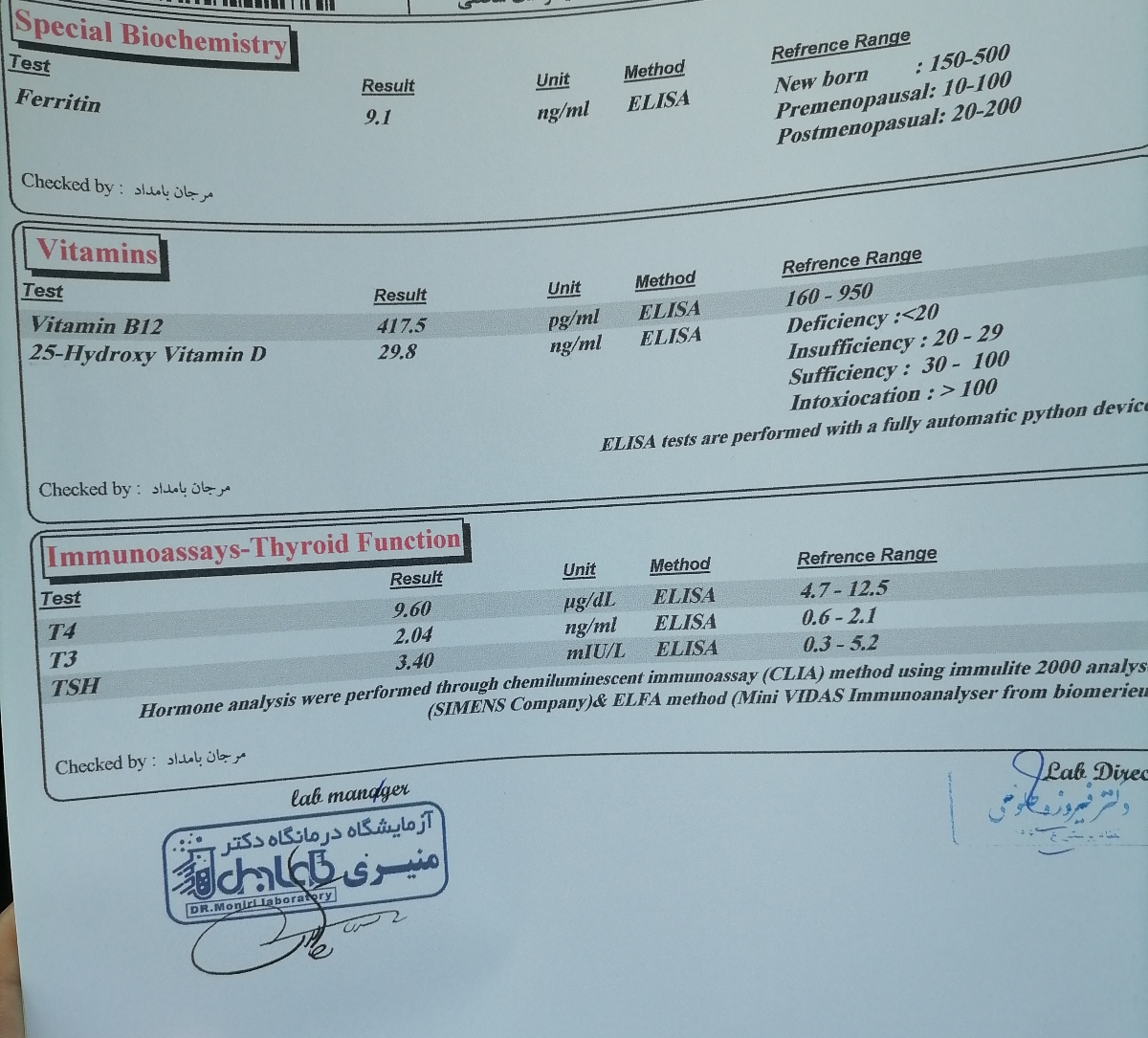 تفسیر آزمایش تیروئید