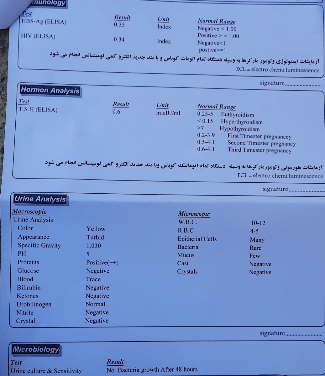 تفسیر آزمایشات خون