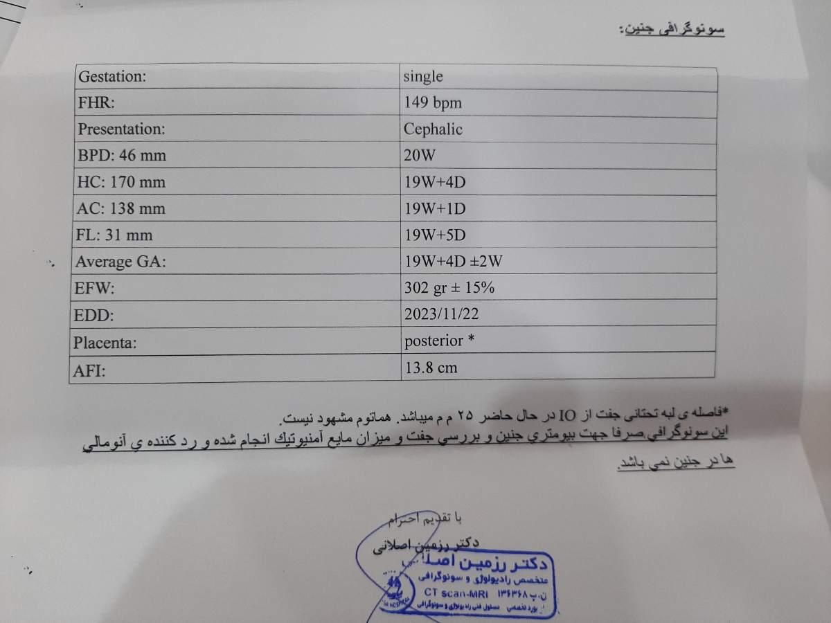 سونوگرافی هفته بیستم بارداری سونوگرافی هفته بیستم بارداری