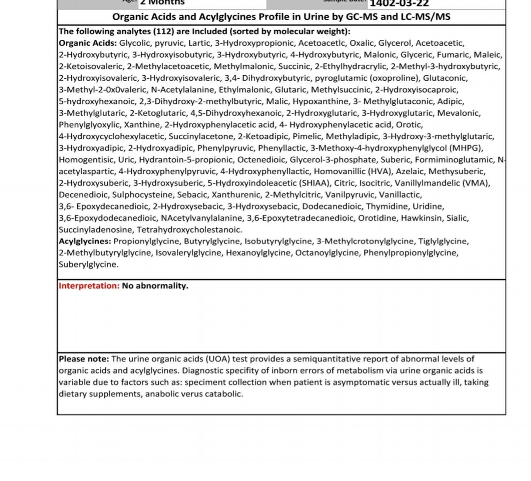 تفسیر جواب آزمایش نوزاد تفسیر جواب آزمایش نوزاد