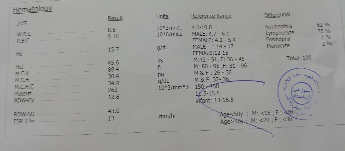 بررسی جواب ازمایش