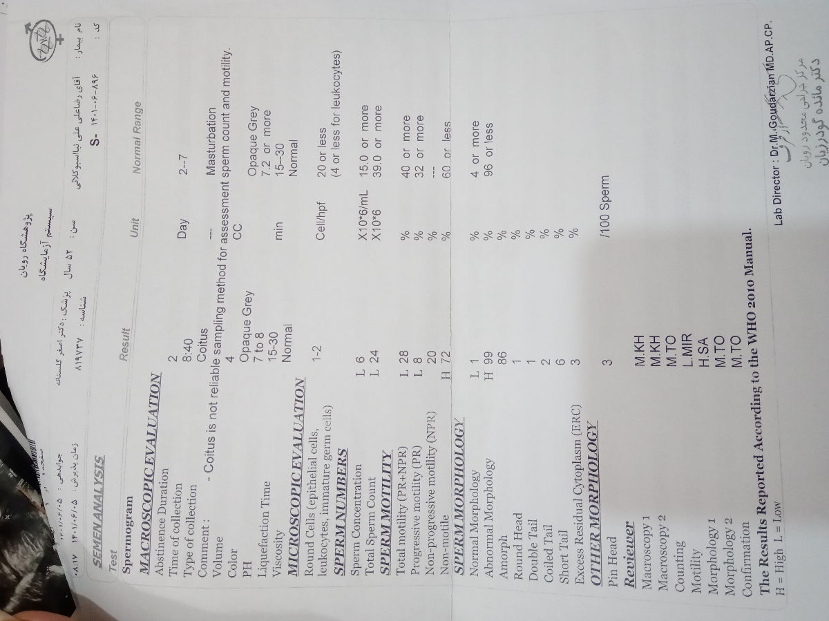 رفع تنبلی تخمدان وضعف اسپرم همسر