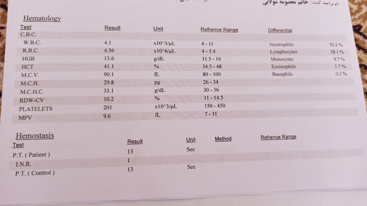 میشه جواب ازمایش منو نگا کنین