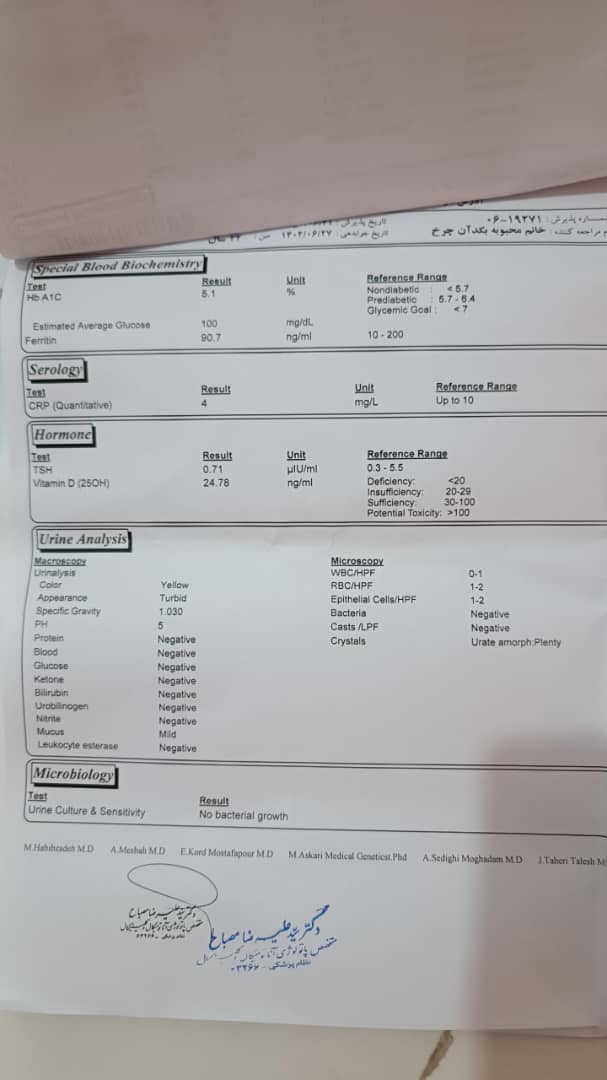 بررسی و تصیف جواب ازمایش بررسی و تصیف جواب ازمایش
