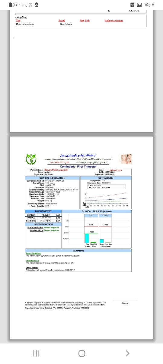 تفسیر آزمایش غربالگری تفسیر آزمایش غربالگری