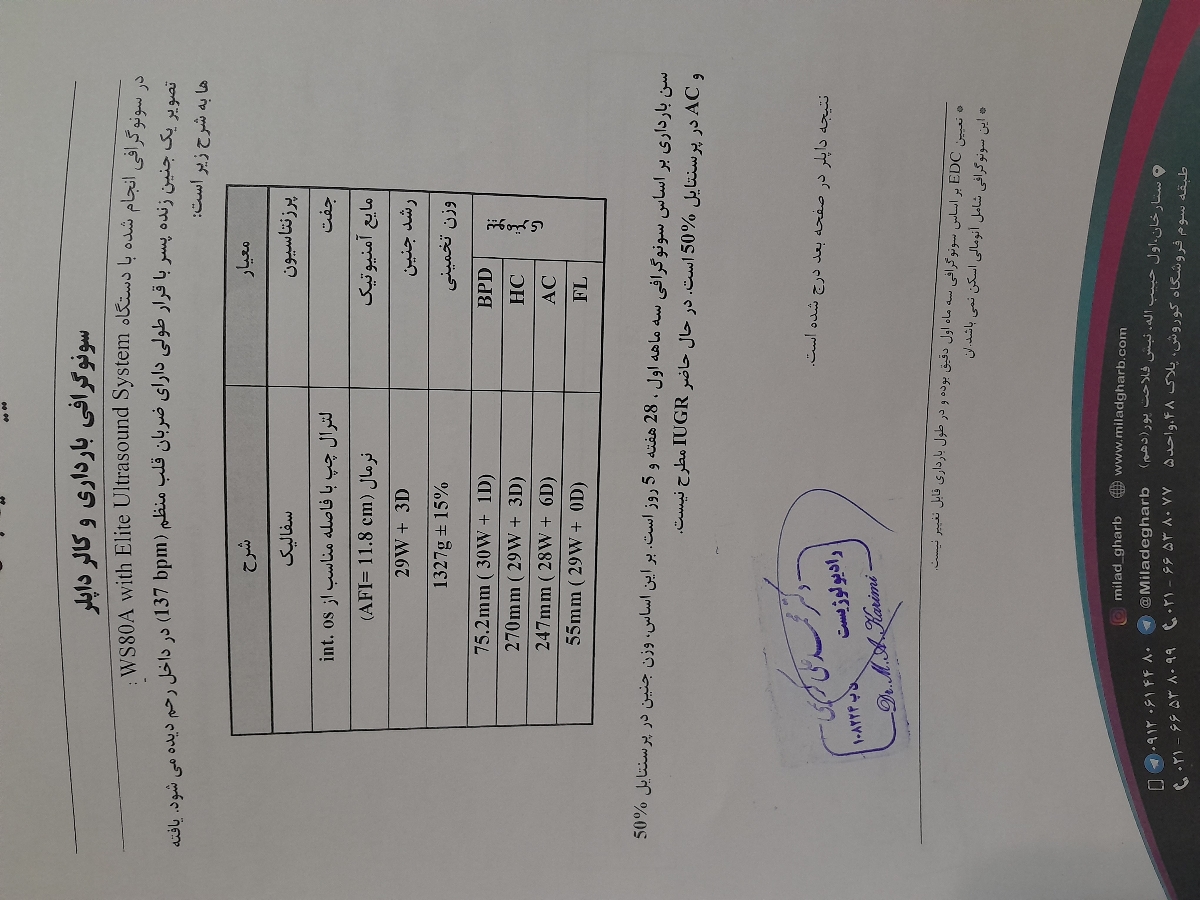 چک کردن جواب سونوگرافی