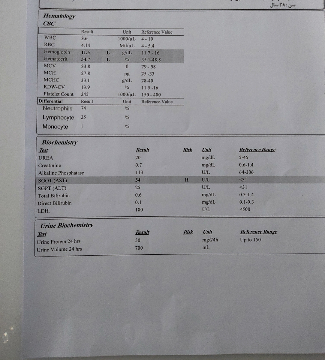 تفسیر آزمایش 24 ساعته