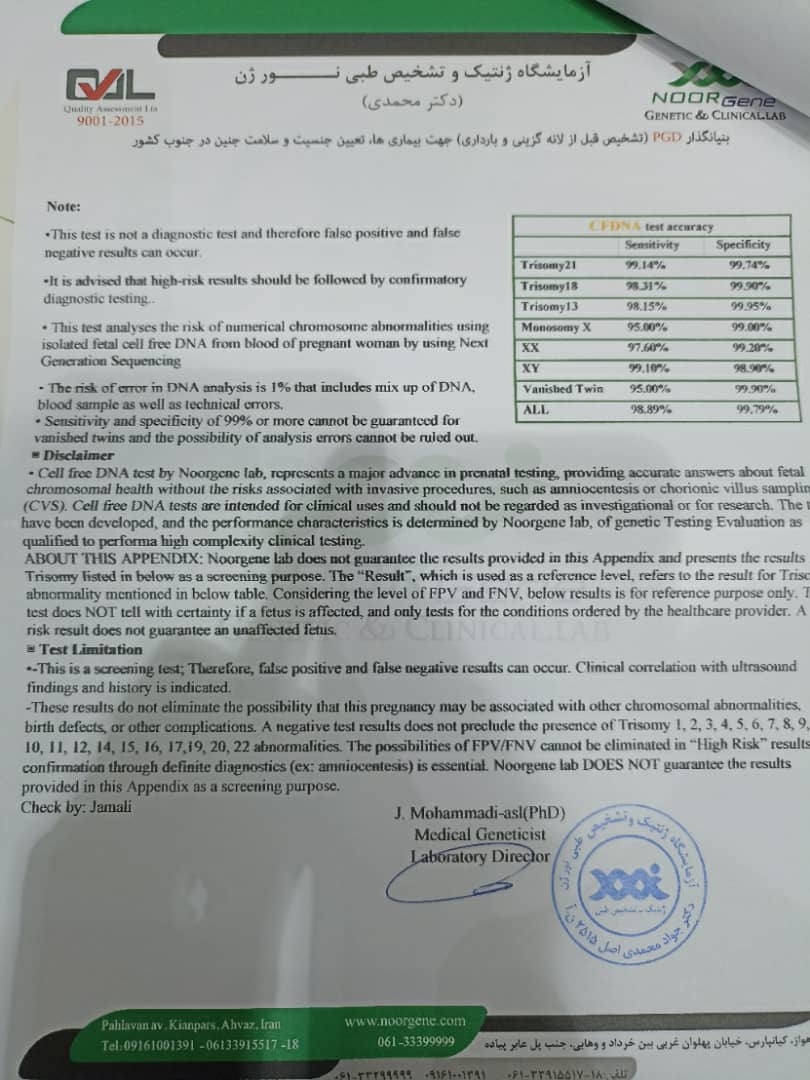 جواب آزمایش خواهرمو تفسیر کنید
