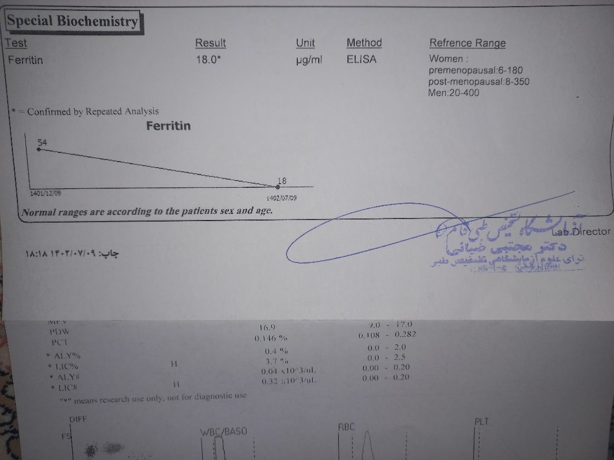 آزمایش خون و چک ferritin در بارداری