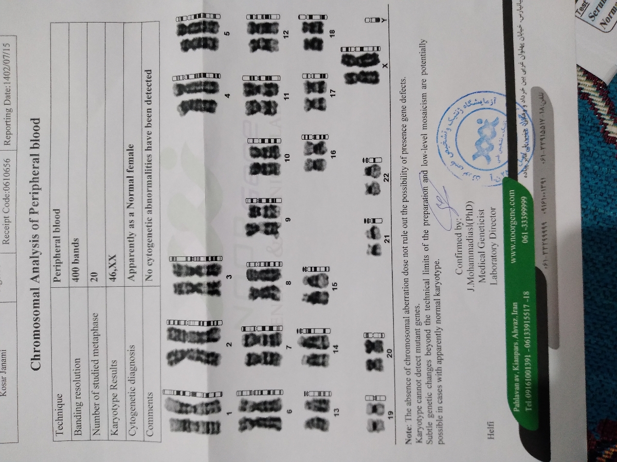ازمایش منو شوهرم وببینید لطفا متخصص جان
