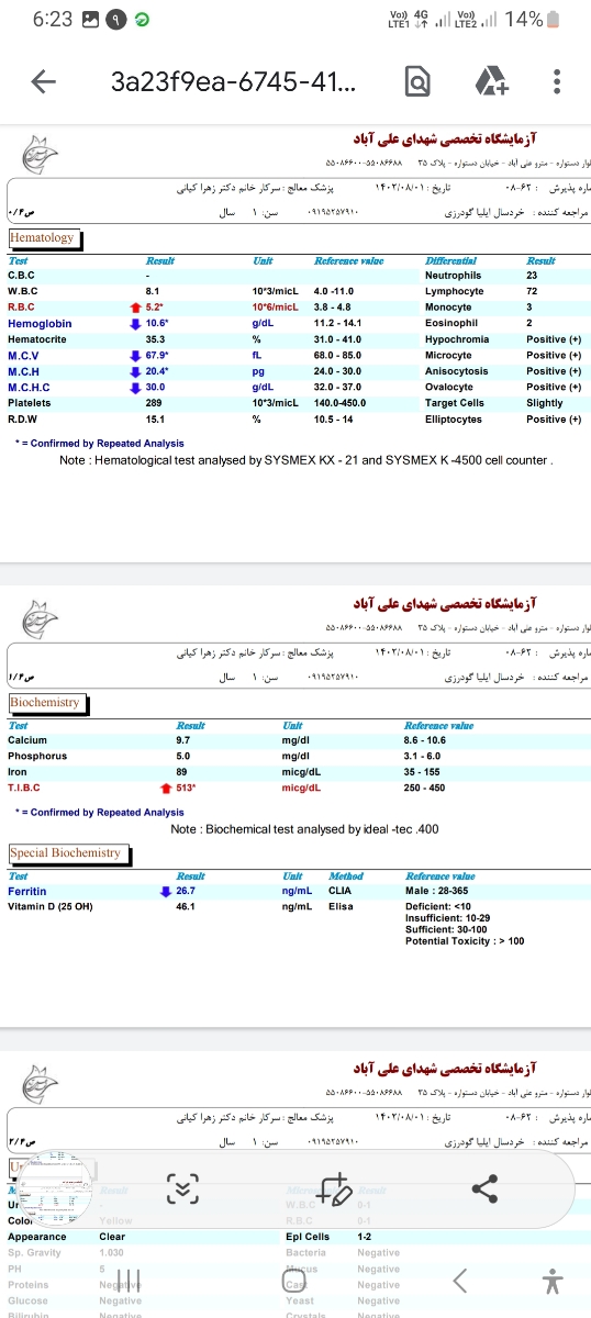 لطف میکنید چکاپ پسرمو بخونید