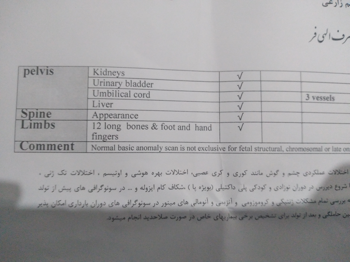 میشه یک نگاه به نتیجه سونو کنید