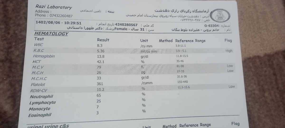 تفسیر آزمایش. آزمایش اول بارداری