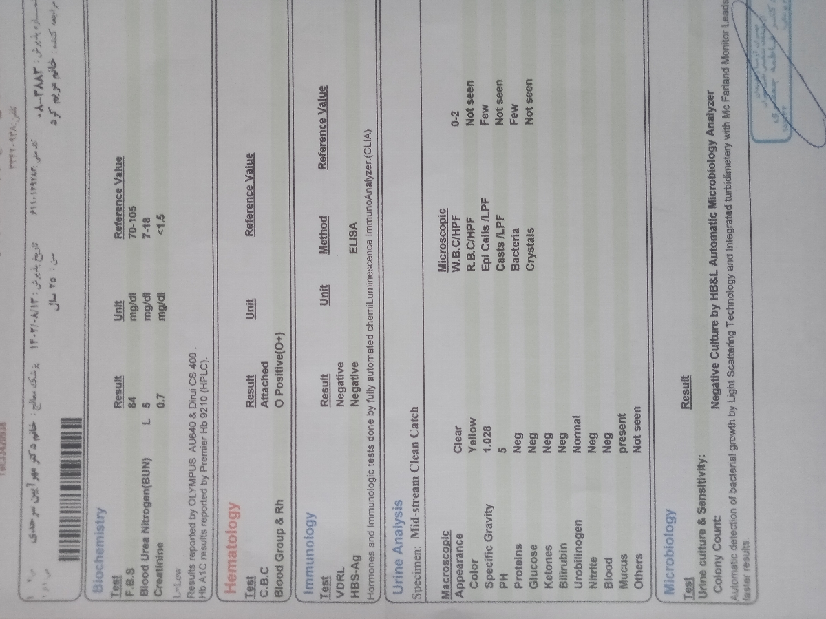 تفسیر آزمایش کامل و سونو NT تفسیر آزمایش کامل و سونو NT