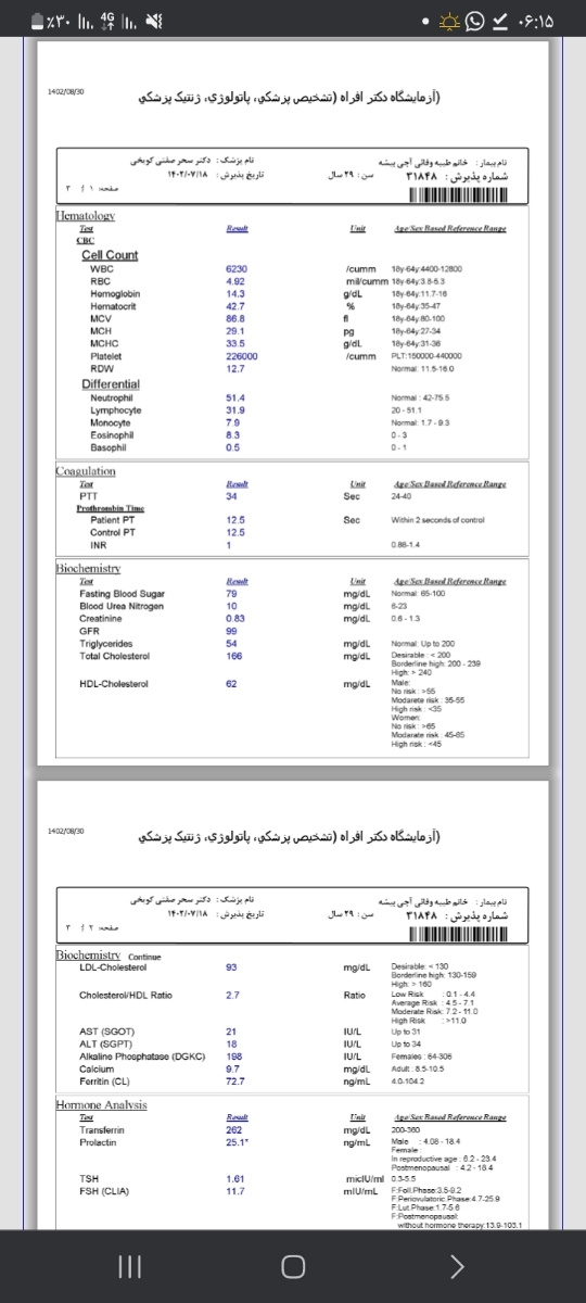 تفسیر سونوی رحم و آزمایش خون تفسیر سونوی رحم و آزمایش خون