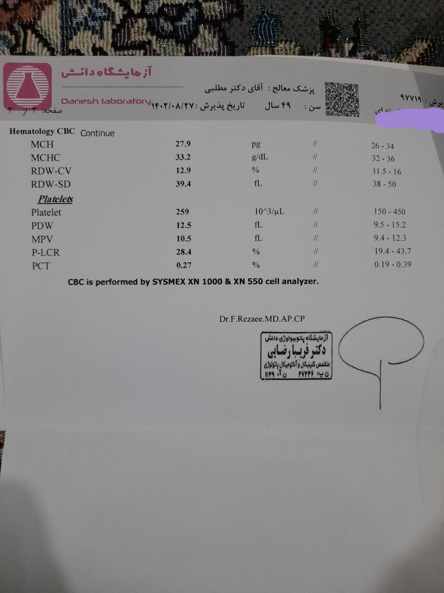 تفسیر آزمایش خون و تیروئید تفسیر آزمایش خون و تیروئید