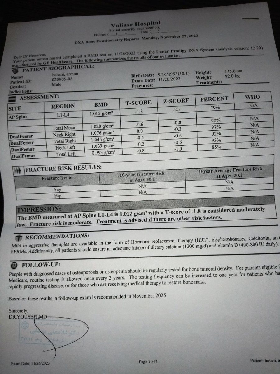 سلام خانوم دکتر برگه آزمایش مربوط به ازمایش استخوانه ،بیزحمت تفسیر ش میکنید؟ سلام خانوم دکتر برگه آزمایش مربوط به ازمایش استخوانه ،بیزحمت تفسیر ش میکنید؟