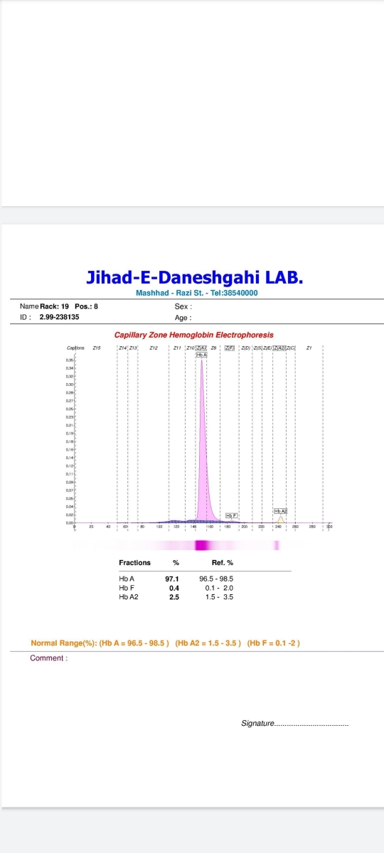 تفسیر آزمایش خون دخترم