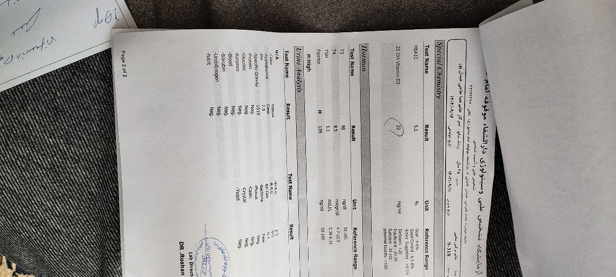 تفسیر ازمایش خون و هورمون تفسیر ازمایش خون و هورمون