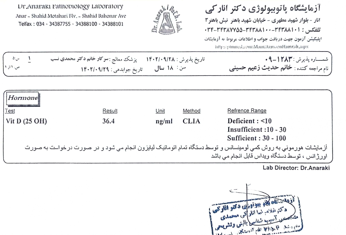 خانم دکتر زحمتتون آزمایشات اولیه بارداری بنده رو تفسیر میکنید؟