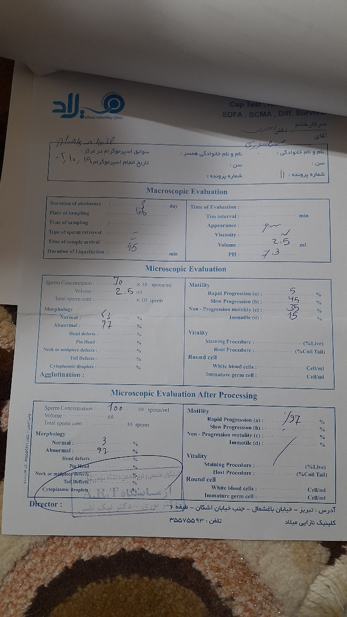 سلام دکتر جان وقت بخیر سوالم در رابطه با اسپرم و واریکسل