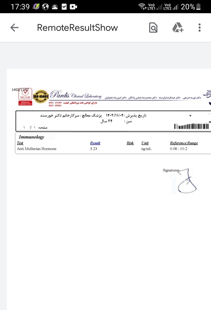 تفسیر آزمایش تخمدان ..