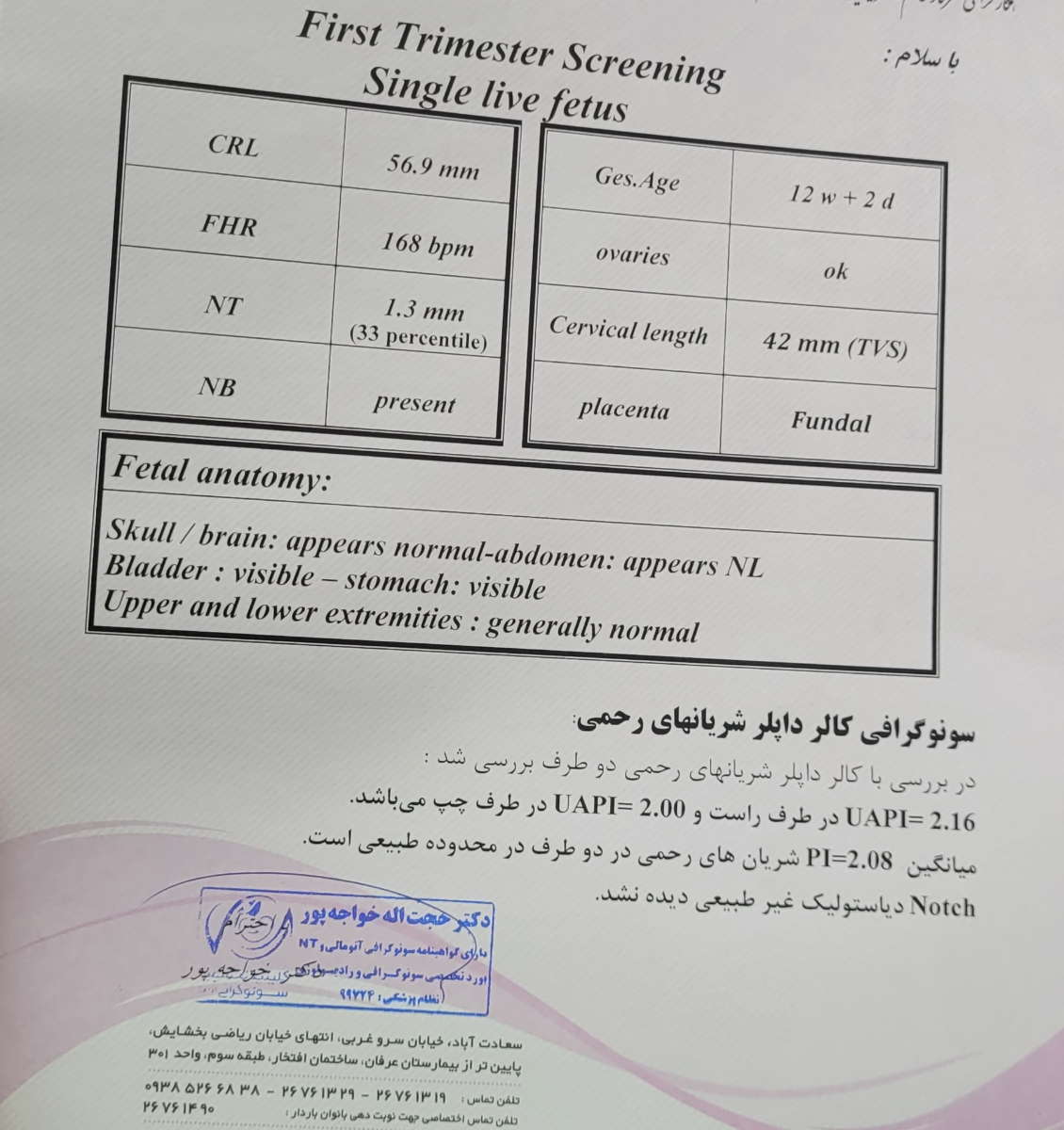 سونوگرافی ان تی و کالر داپلر