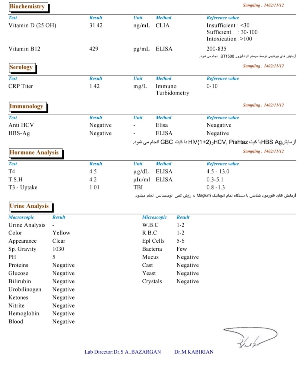 تفسیر آزمایش خون من