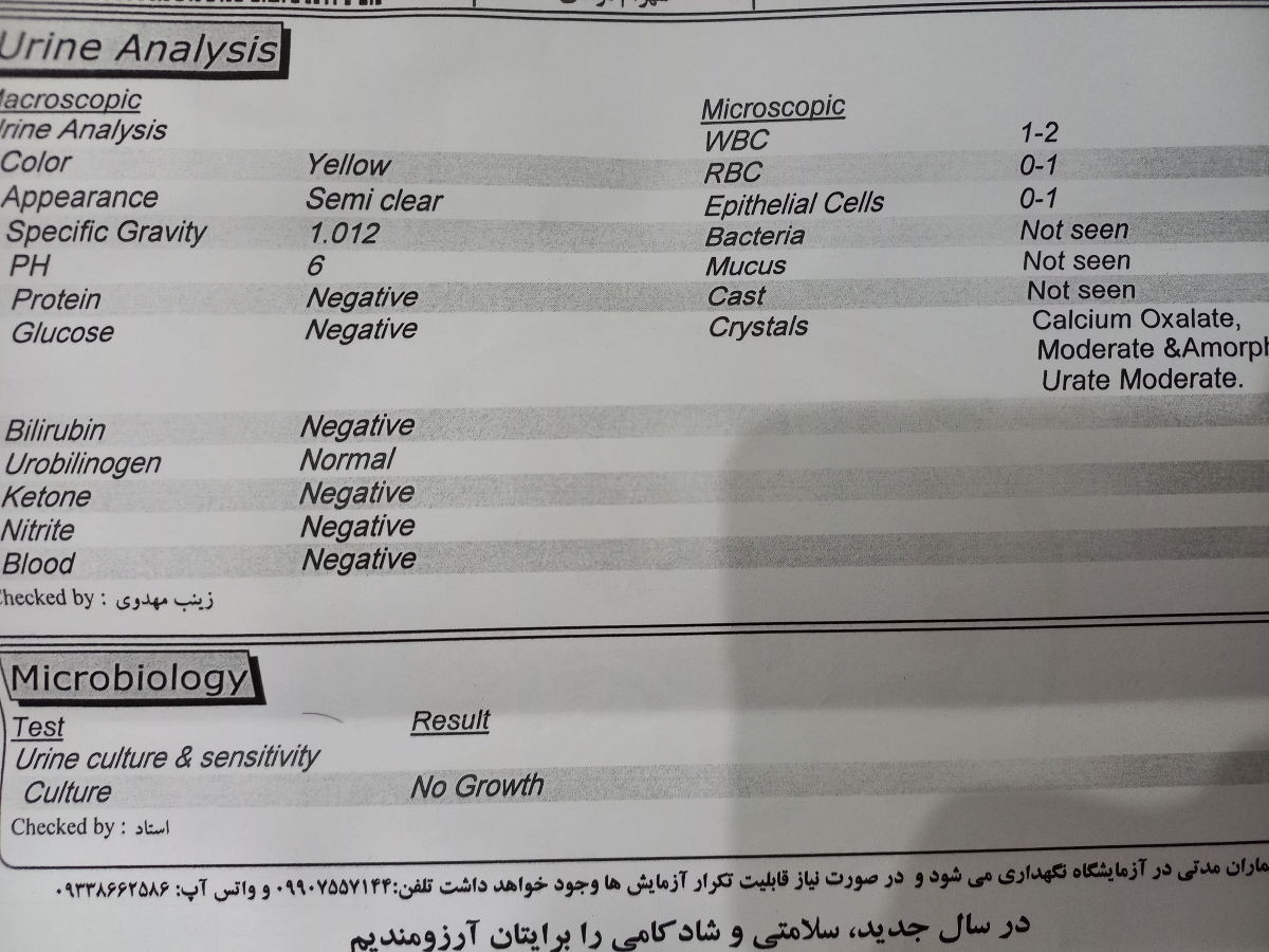 تفسیر کشت ادرار نوزاد