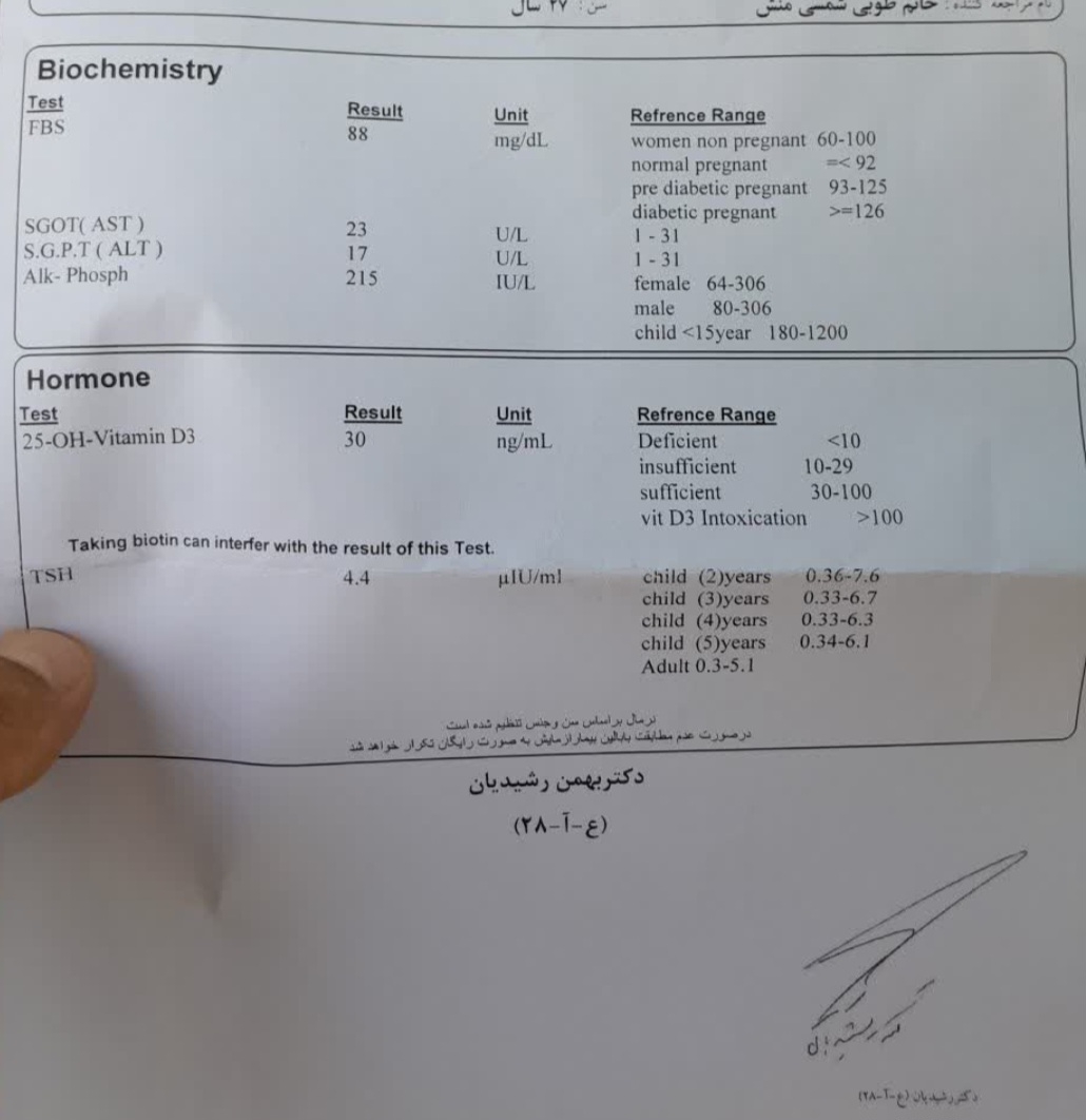 جواب آزمایش چطوره