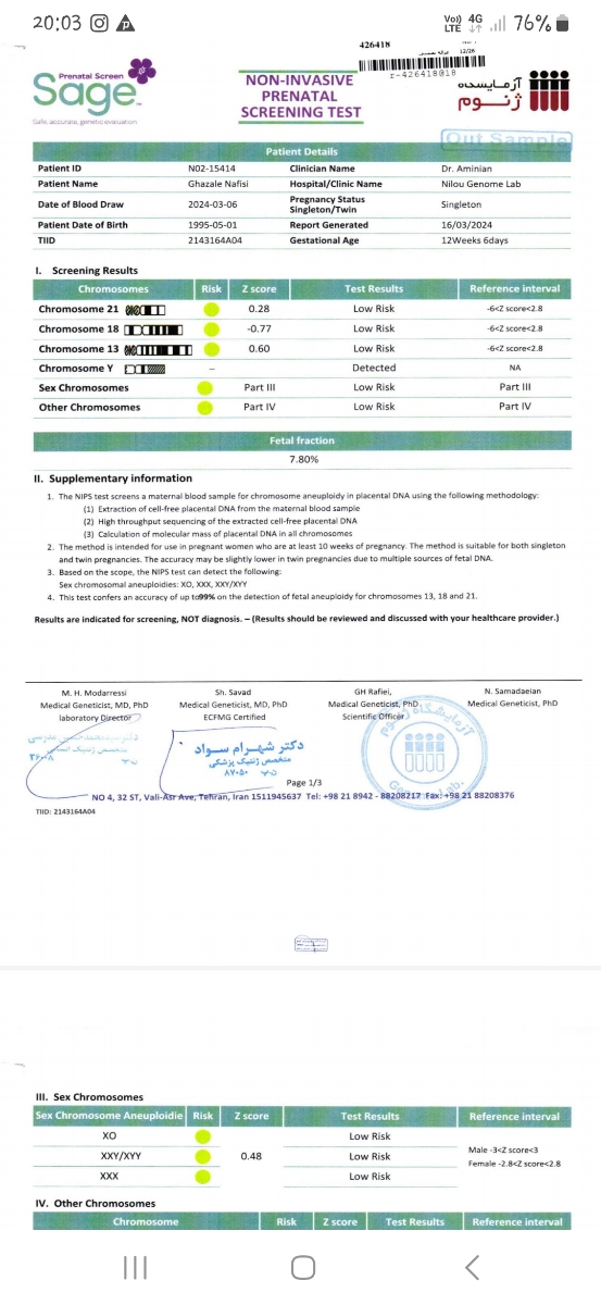 درخواست سونوی انومالی جنین