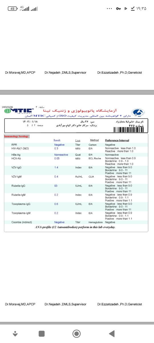 سلام دوستان میشه ازمایشای منو تفسیر کنید ممنونم