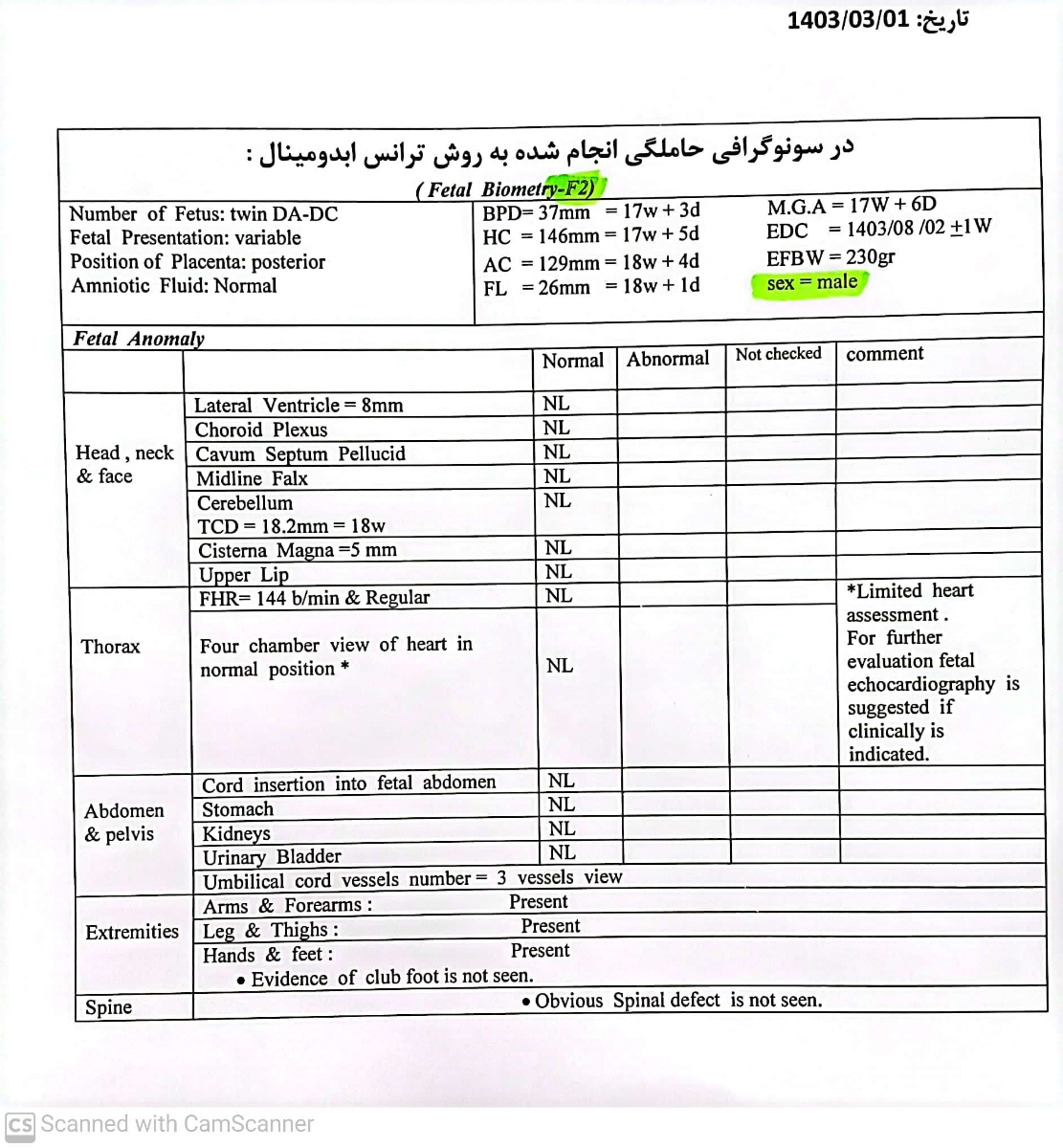 سونوگرافی آنومالی و فیبروم