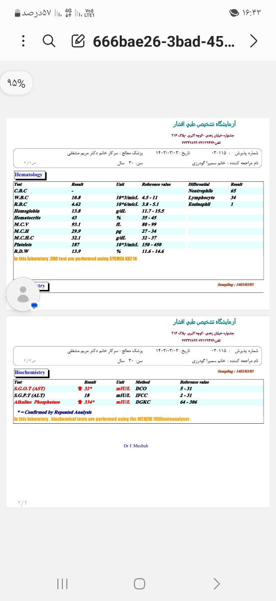 تفسیر جواب آزمایش در بارداری