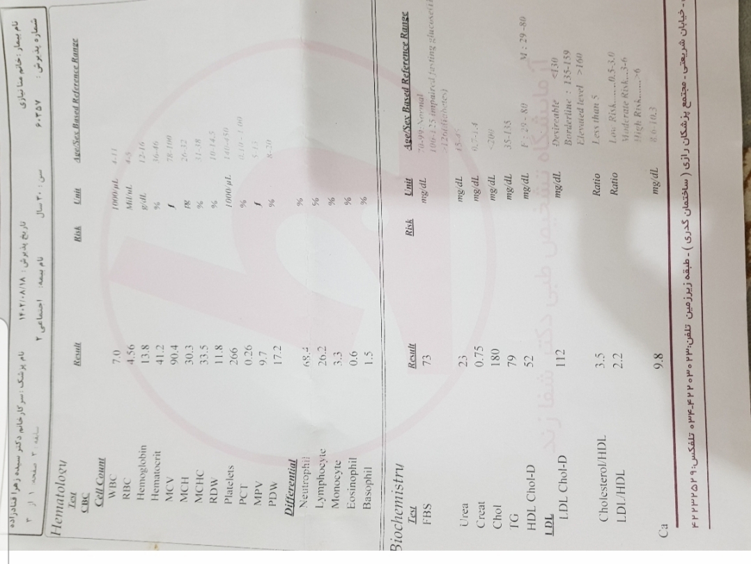 آزمایش خودم لطفا تفسیر بشه آزمایش خودم لطفا تفسیر بشه