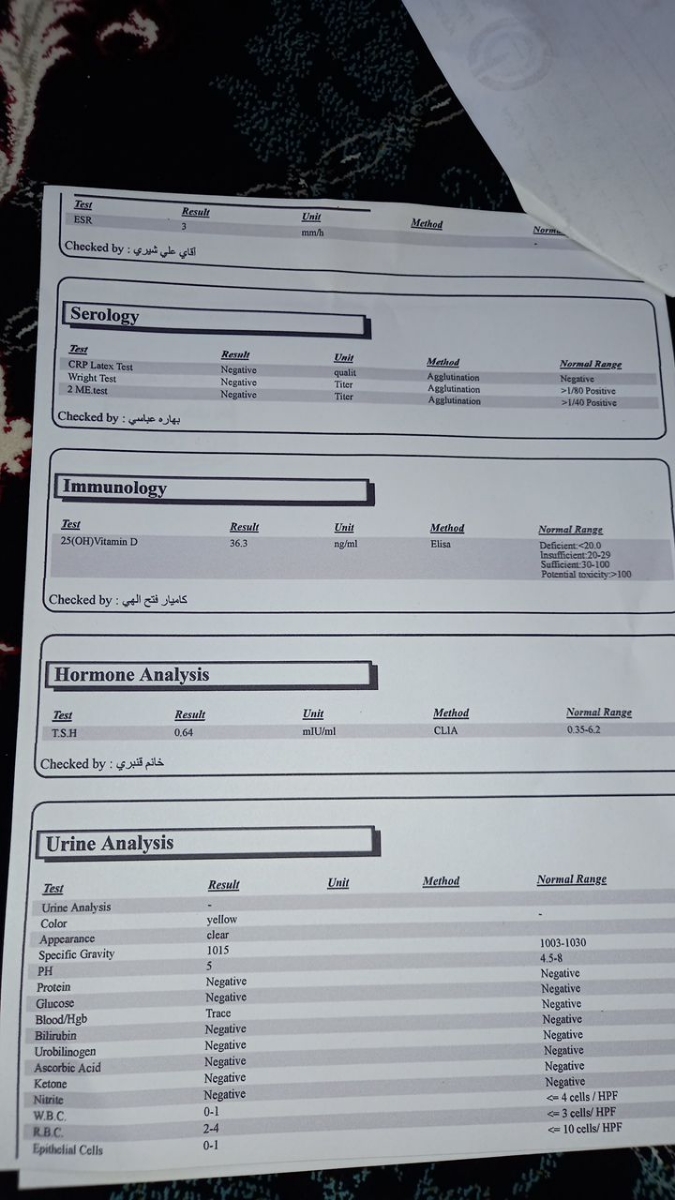 تفسیر ازمایش چکاب