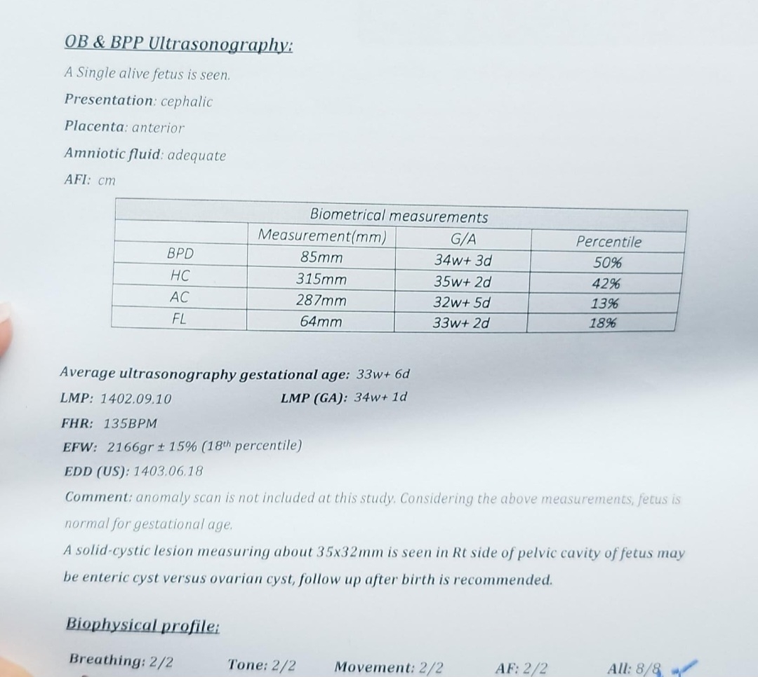 تفسیر سونوگرافی گرافی جنین