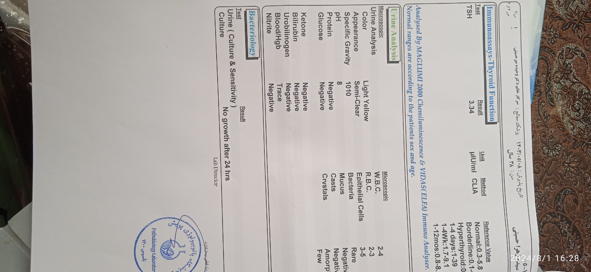 تفسیر سونو و آزمایش