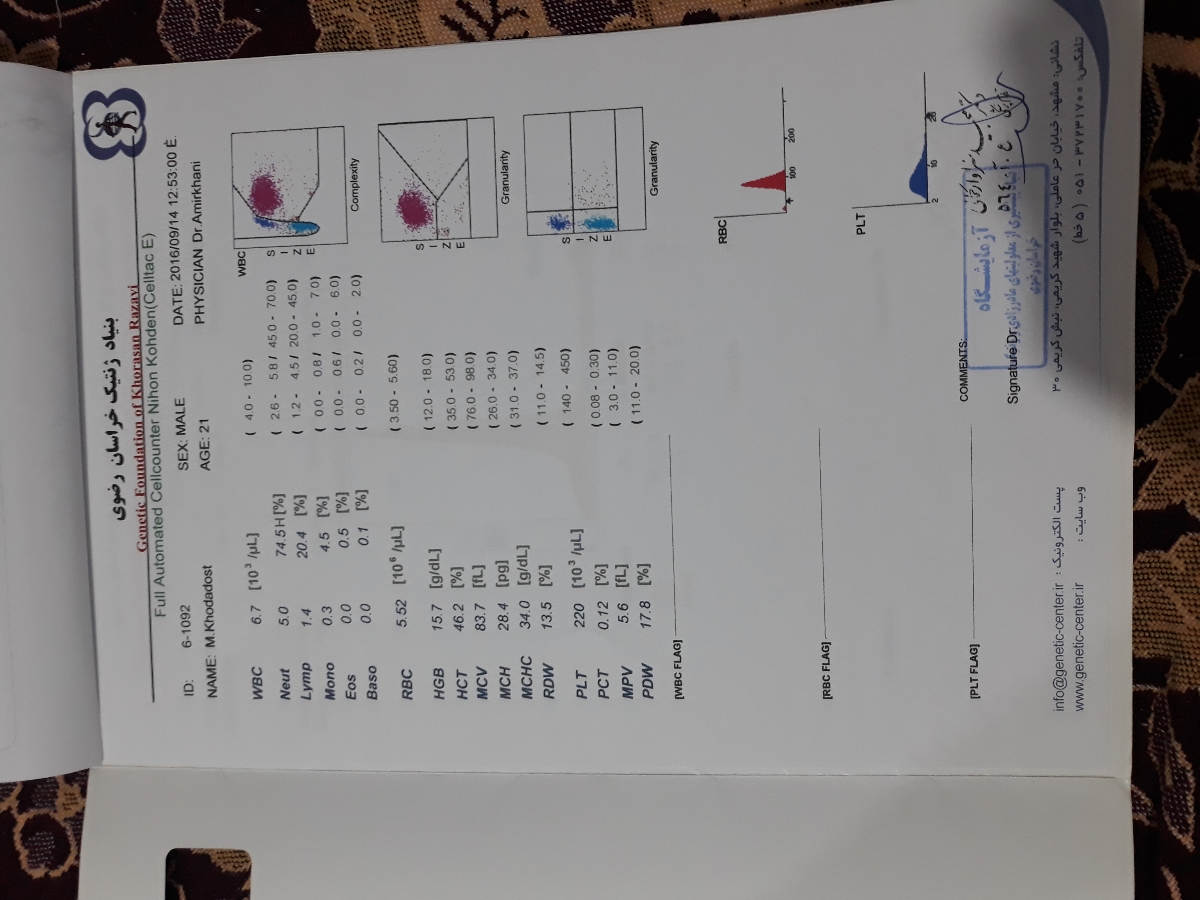 تفسیر ازمایش ژنتیک آیا دوباره باید تکرار شود ازمایش مال سال ۹۵