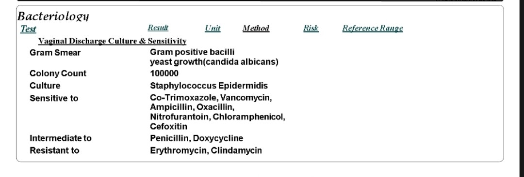عفونت واژینال مکرر و تفسیر آزمایش ها