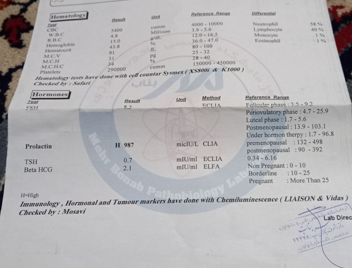 تفسیر سونوگرافی و آزمایش