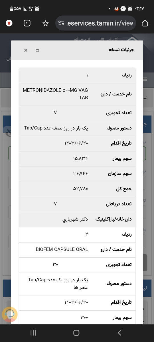 شیاف مترونیدازول در شیردهی