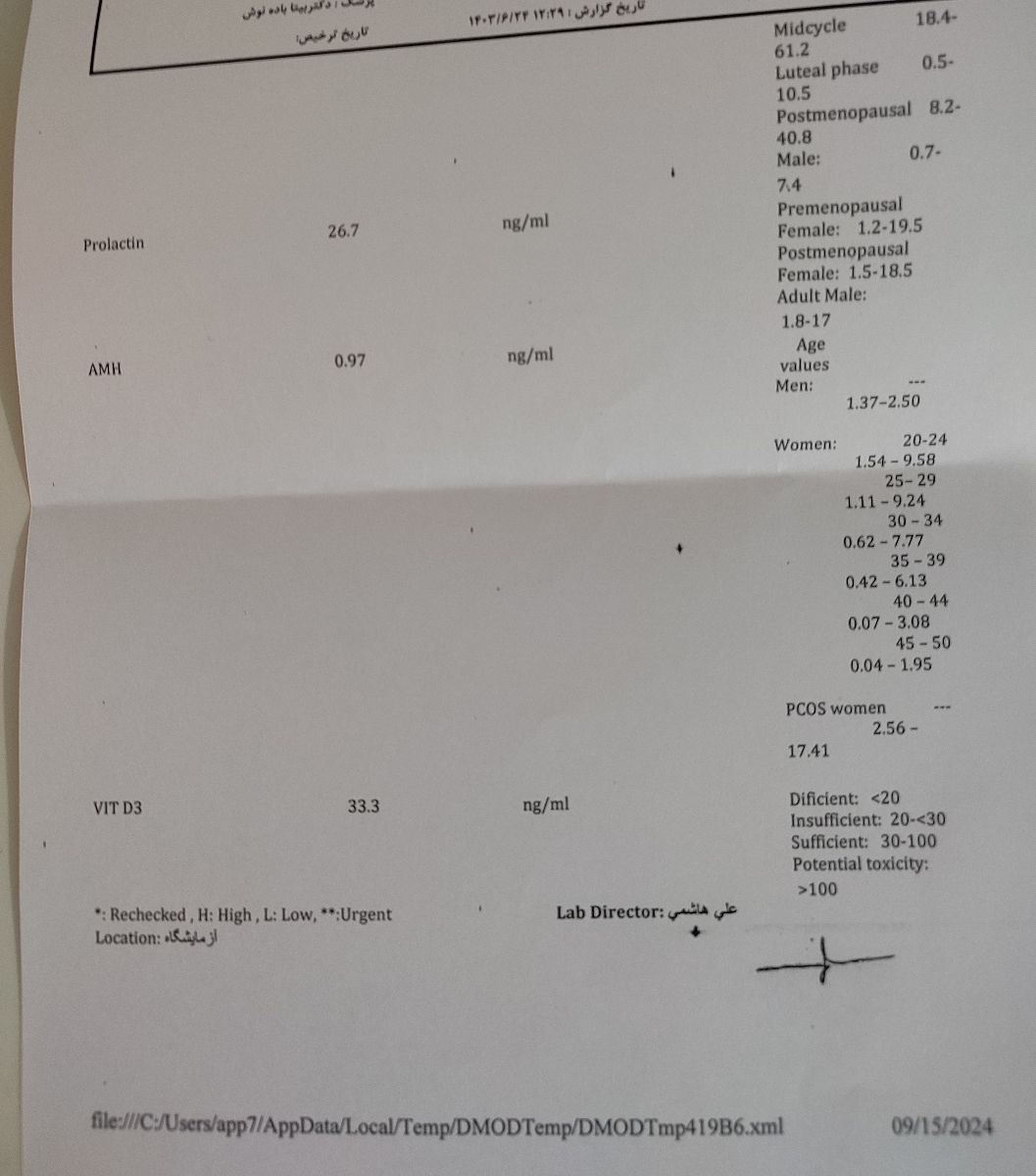 تفسیر آزمایش کلی قبل از پانکچر