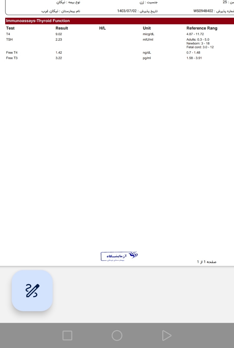 تفسیر آزمایش چکاپ اوایل بارداری